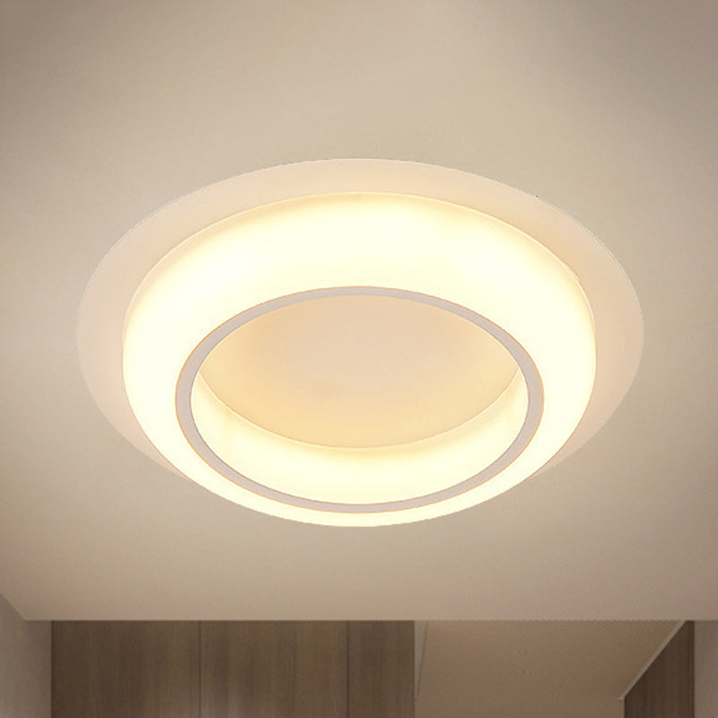 Plafonnier LED en acrylique en forme de cercle, design nordique noir/blanc/gris, luminaire encastré pour chambre à coucher