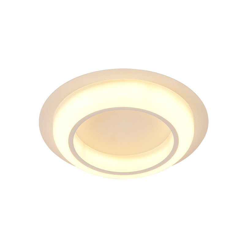 Plafonnier LED en acrylique en forme de cercle, design nordique noir/blanc/gris, luminaire encastré pour chambre à coucher