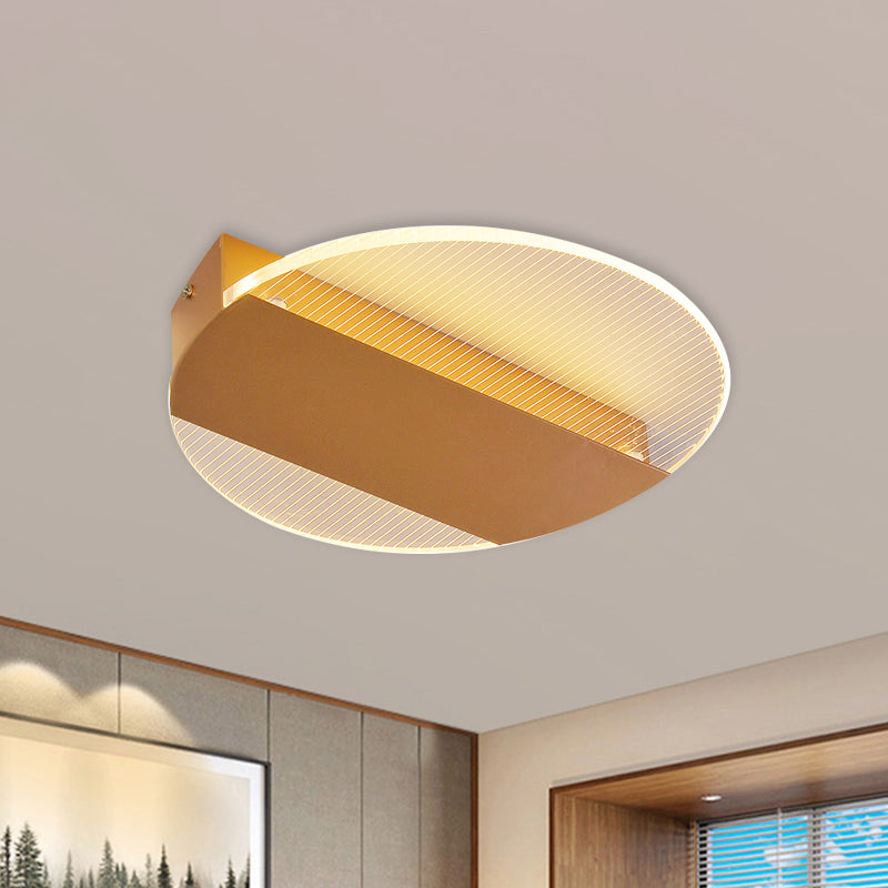Geometrical Flushmount Lighting Minimal Acrylic Black/White/Gold LED Ceiling Flush in White/Warm Light