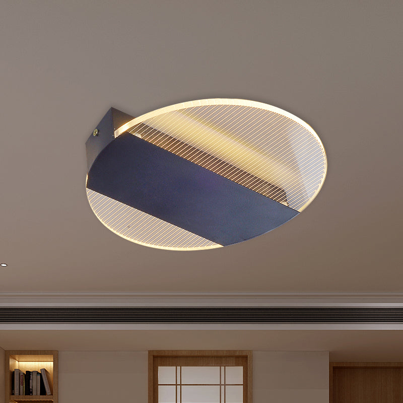 Geometrical Flushmount Lighting Minimal Acrylic Black/White/Gold LED Ceiling Flush in White/Warm Light