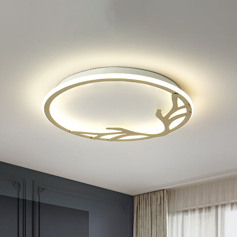 Cirkelvormige plafondlamp Noordse metalen LED goudkleurige inbouwlamp met geweidecoratie