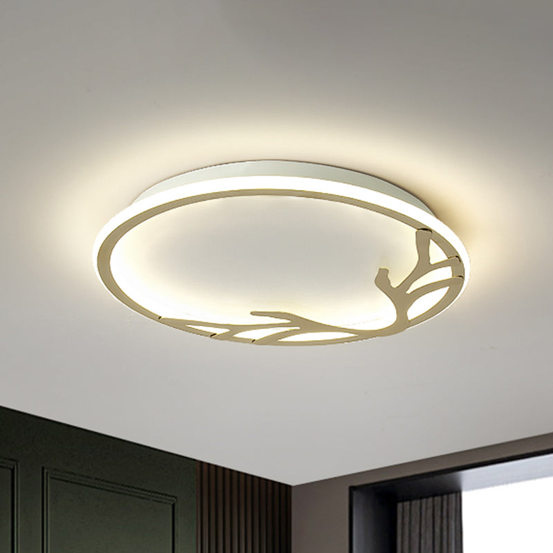 Cirkelvormige plafondlamp Noordse metalen LED goudkleurige inbouwlamp met geweidecoratie