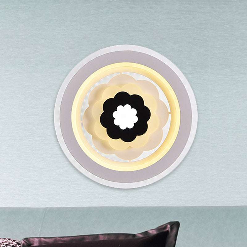 Acrylique Round Ponce lampe à lampe contemporaine LED Mont mural blanc Lumière pour le chevet