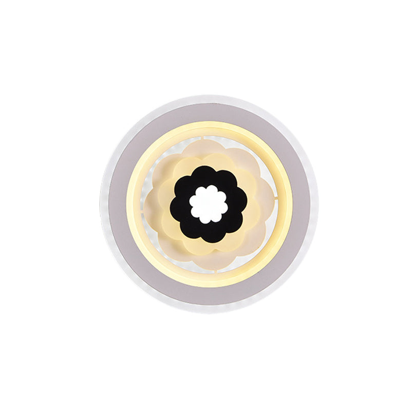 Acrylique Round Ponce lampe à lampe contemporaine LED Mont mural blanc Lumière pour le chevet