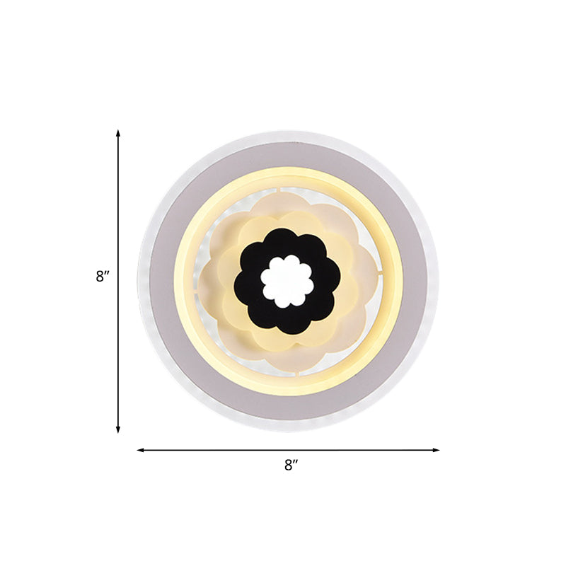 Acrylique Round Ponce lampe à lampe contemporaine LED Mont mural blanc Lumière pour le chevet