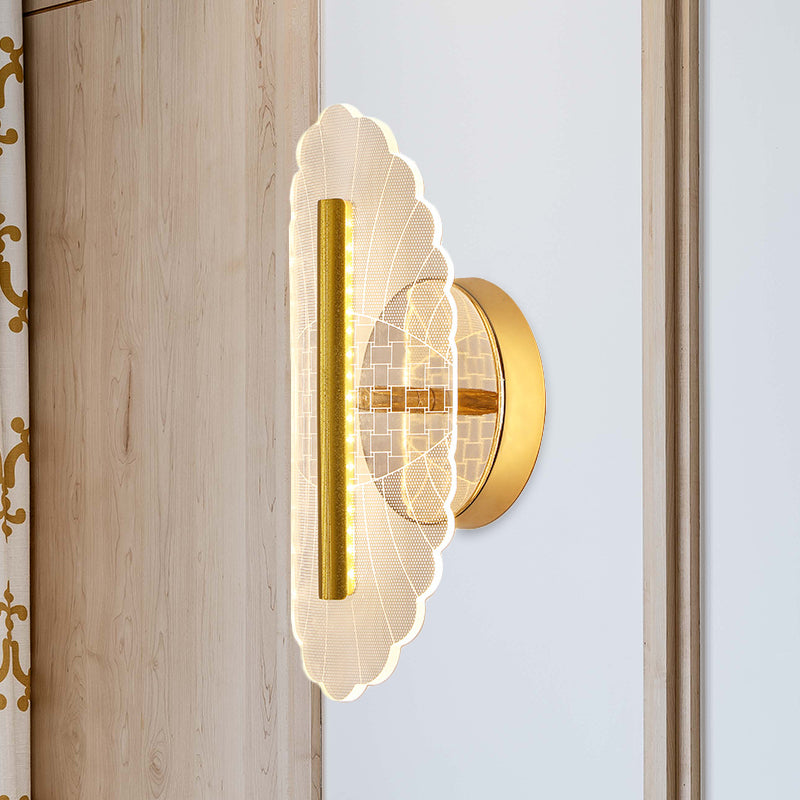 Lámpara geométrica metálica Ilumina de pared de oro LED mínimo en blanco/luz cálida para sala de estar