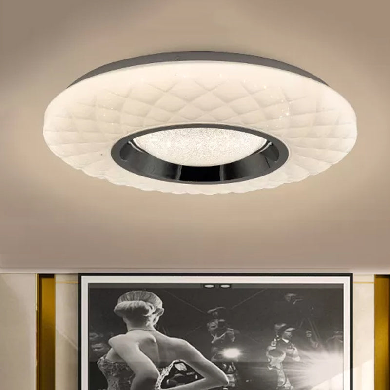 White Ring Flushmount Lamp Contemporary LED Acrylic Flush Mount Ceiling Light in Warm/Natural Light