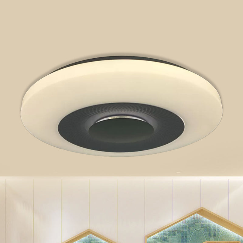 LED Slaapkamer Flush Mount Fixture Modern Wit Flush Licht met Airship Acryl Shade in Warm/Natuurlijk Licht