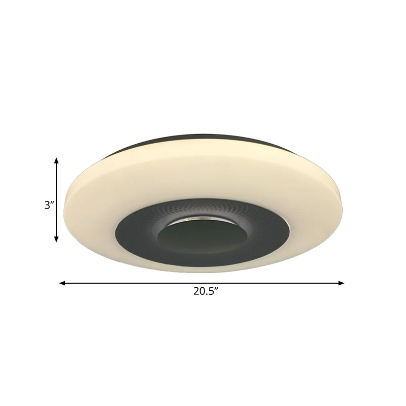 LED Slaapkamer Flush Mount Fixture Modern Wit Flush Licht met Airship Acryl Shade in Warm/Natuurlijk Licht