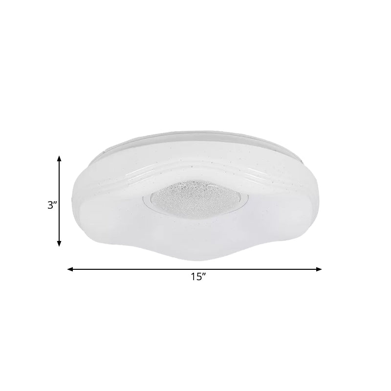Modernism LED Flush Lighting with Acrylic Shade White Flower Flush Mount in White/Warm Light, 15"/19" Wide