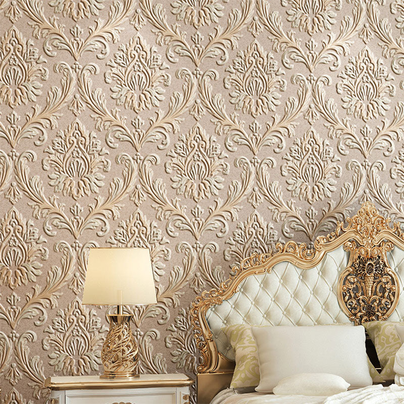 Art mural au design damassé classique pour la décoration de la chambre à coucher, art mural de 20,5 po de largeur x 33 pi de longueur en couleur claire
