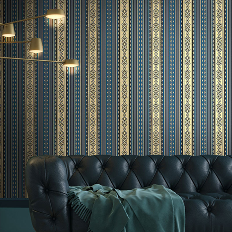 Décoration murale européenne de couleur neutre, 57,1 pieds carrés. Papier peint à rayures verticales pour salle à manger