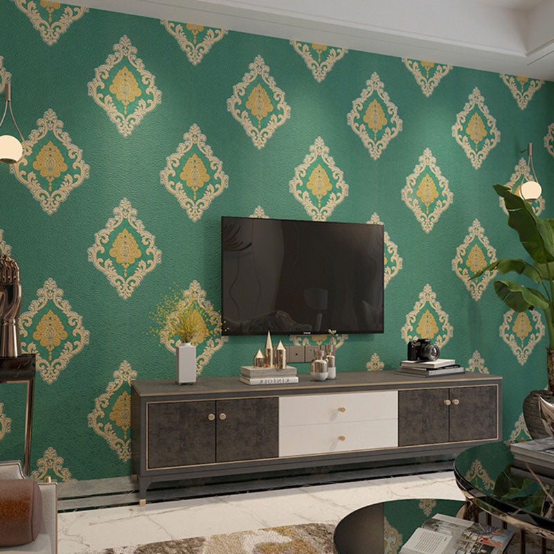 Papier peint en tissu non tissé de couleur claire damassé de campagne pour la décoration de la maison, 33 pi par 20,5 po