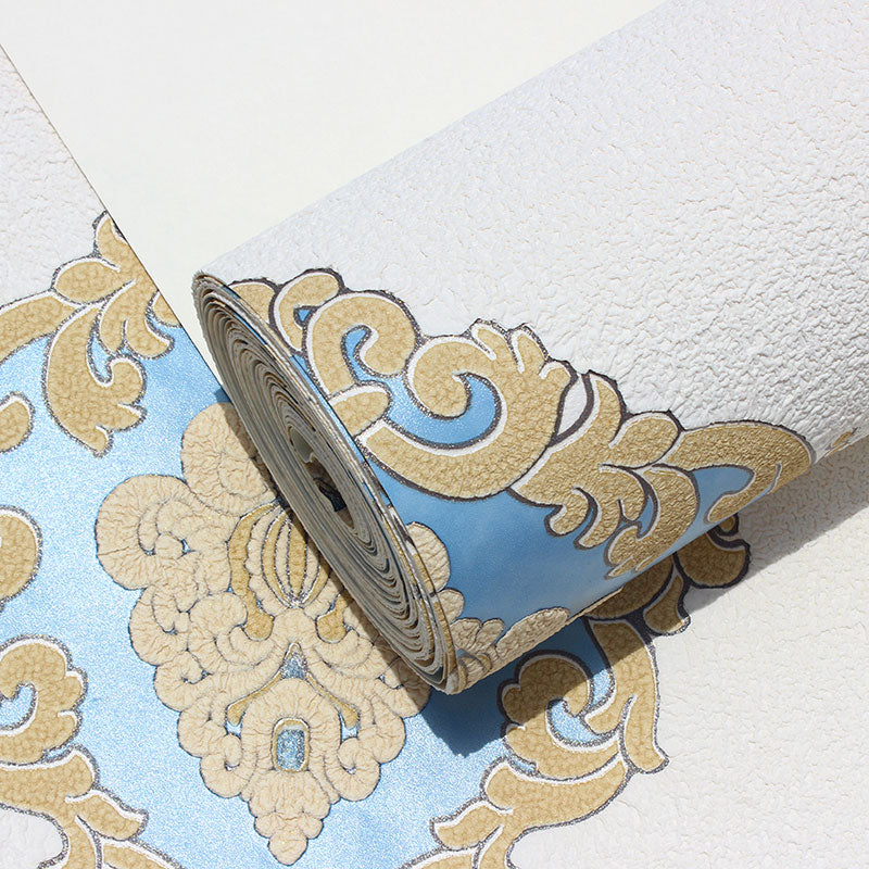 Papier peint en tissu non tissé de couleur claire damassé de campagne pour la décoration de la maison, 33 pi par 20,5 po