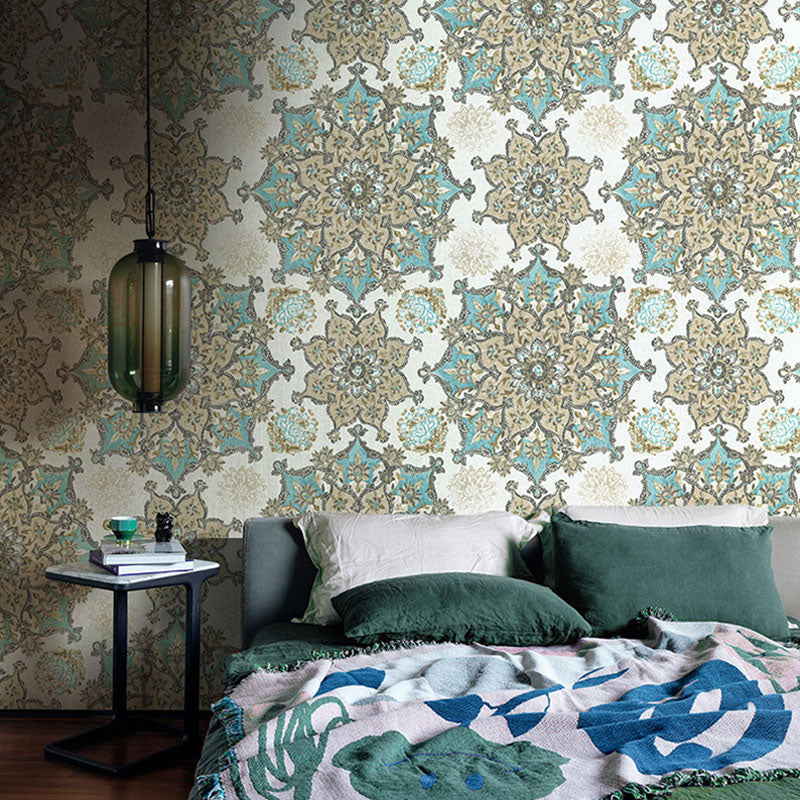 Neutral Color Totem Wall Art for Accent Wall Asia Inspired Wallpaper, 33-foot x 20.5-inch