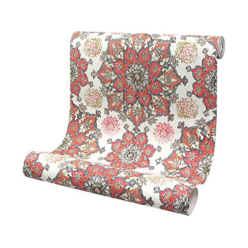 Neutral Color Totem Wall Art for Accent Wall Asia Inspired Wallpaper, 33-foot x 20.5-inch