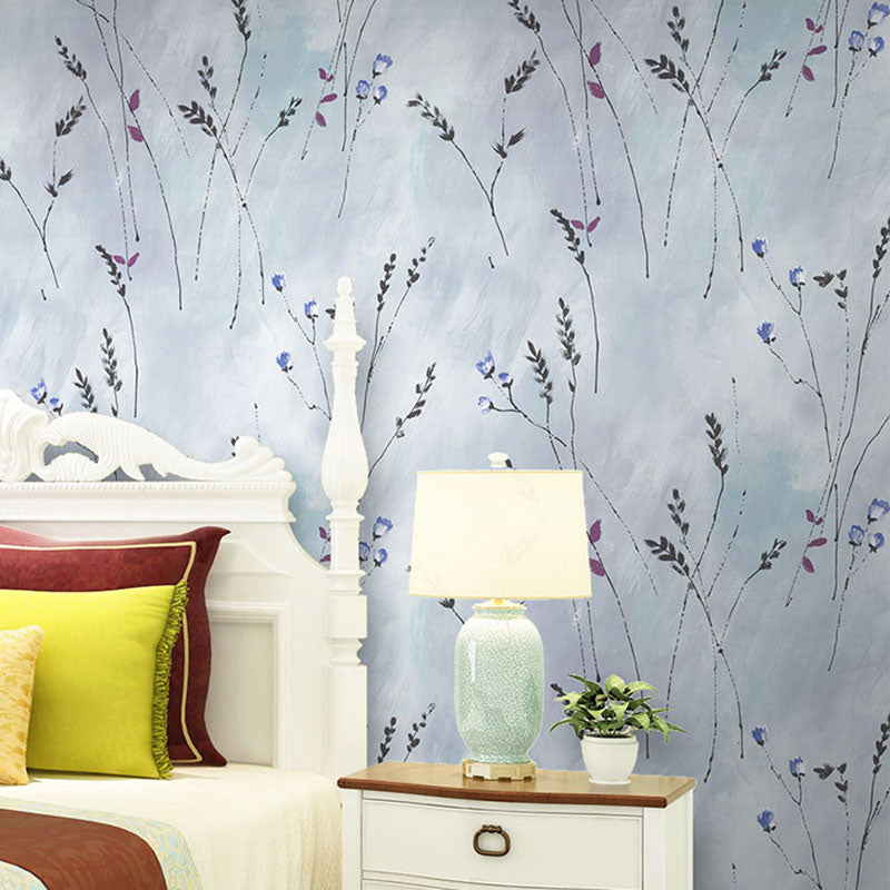 Water-Resistant Floral Design Wallpaper 20.5"W x 33'L Contemporary Wall Covering for Guest Room Decoration