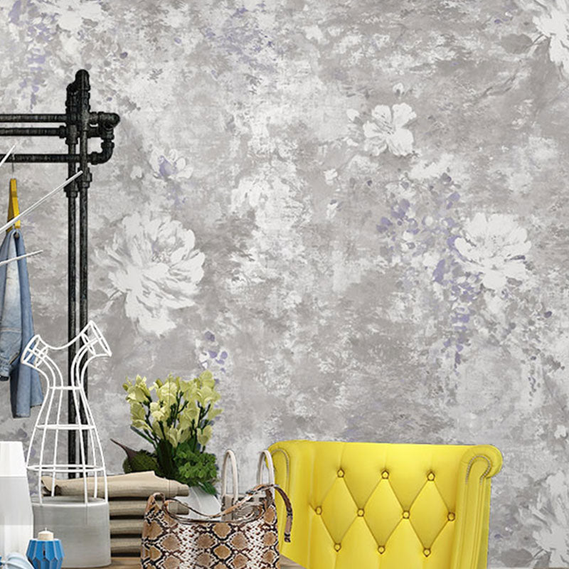Retro Watercolors of Flower Wallpaper Roll for Accent Wall, Neutral Color, 57.1 sq ft.