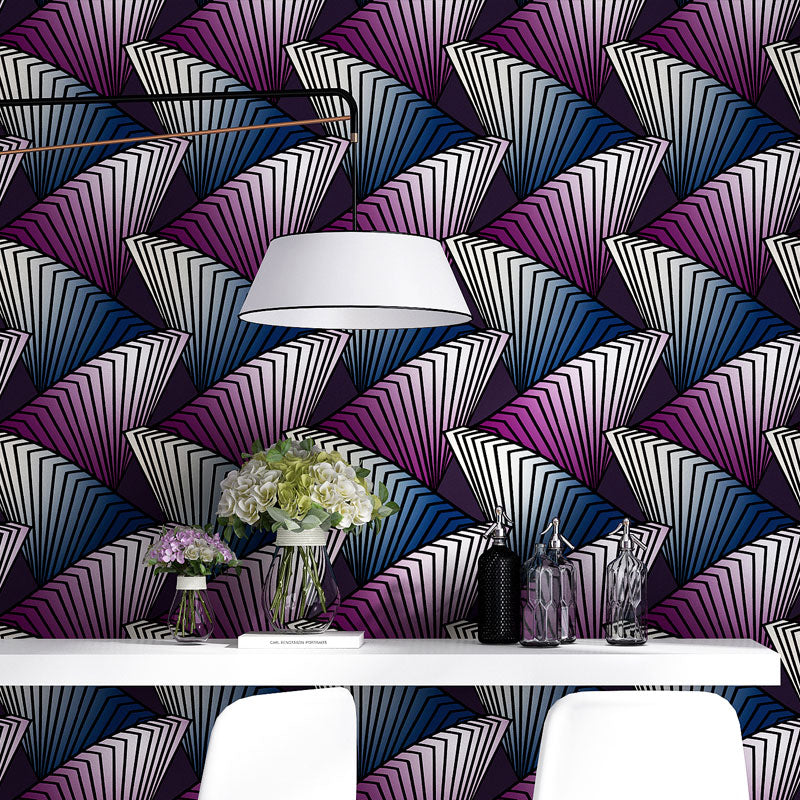 Stain-Resistant 3D Lines Wallpaper Roll 20.5 in x 33 ft Minimalist Wall Covering for Coffee Shop Decoration
