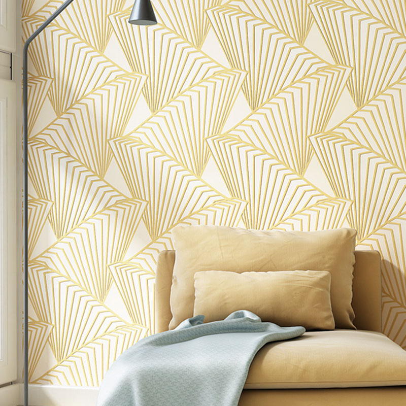 Stain-Resistant 3D Lines Wallpaper Roll 20.5 in x 33 ft Minimalist Wall Covering for Coffee Shop Decoration