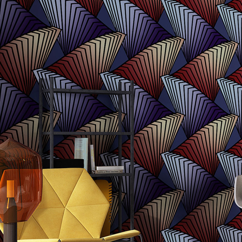Stain-Resistant 3D Lines Wallpaper Roll 20.5 in x 33 ft Minimalist Wall Covering for Coffee Shop Decoration