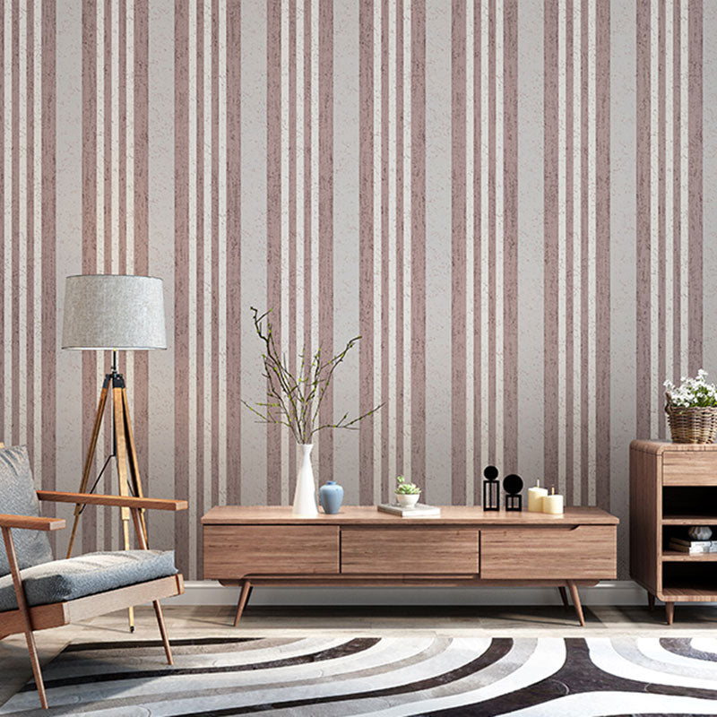 Eenvoudige verticale streepbehangrol voor gastenkamerdecoratie, natuurlijke kleur, 50 m².