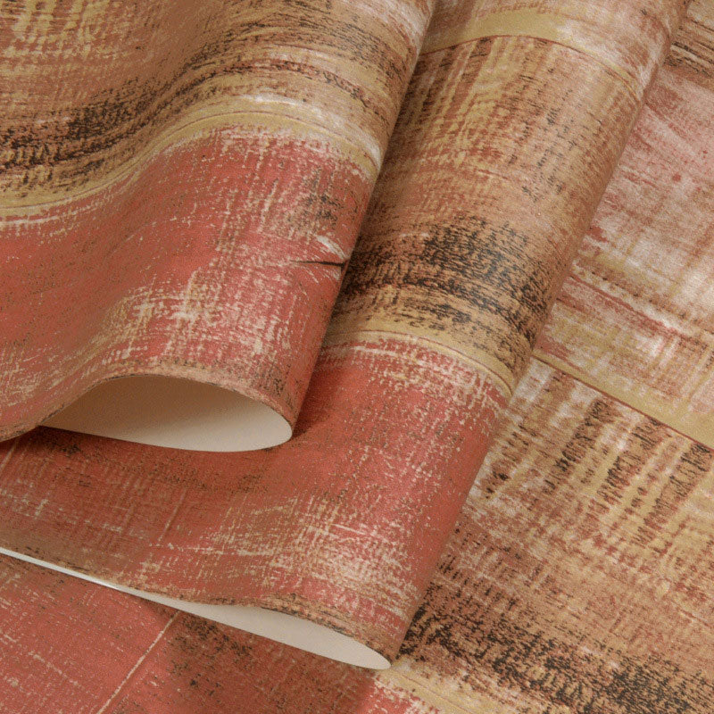 33' x 20.5" Retro Wallpaper Roll Coffee Shop Beachwood Wall Covering in Light Color, Easy to Remove