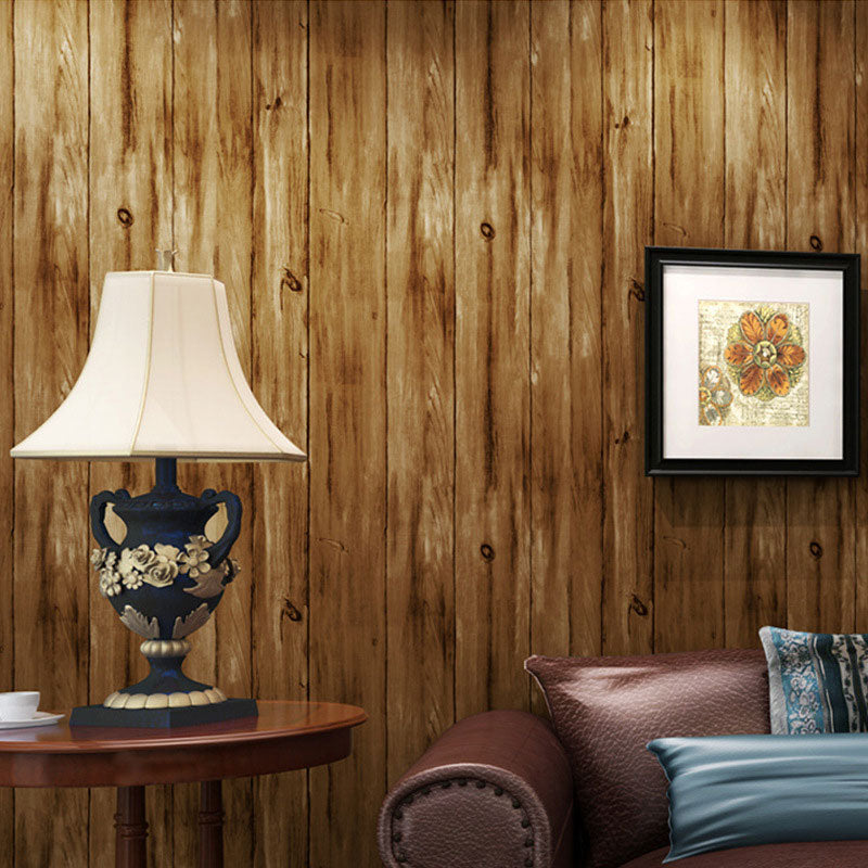 Photography Reclaimed Wood Wallpaper Roll for Living Room in Dark Color, 31-foot x 20.5-inch