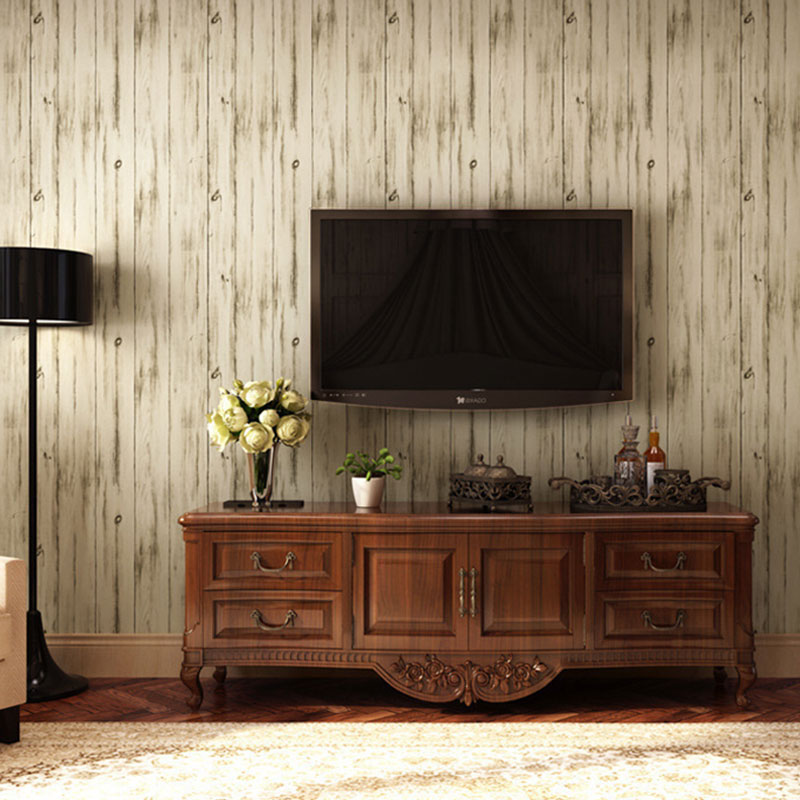 Photography Reclaimed Wood Wallpaper Roll for Living Room in Dark Color, 31-foot x 20.5-inch