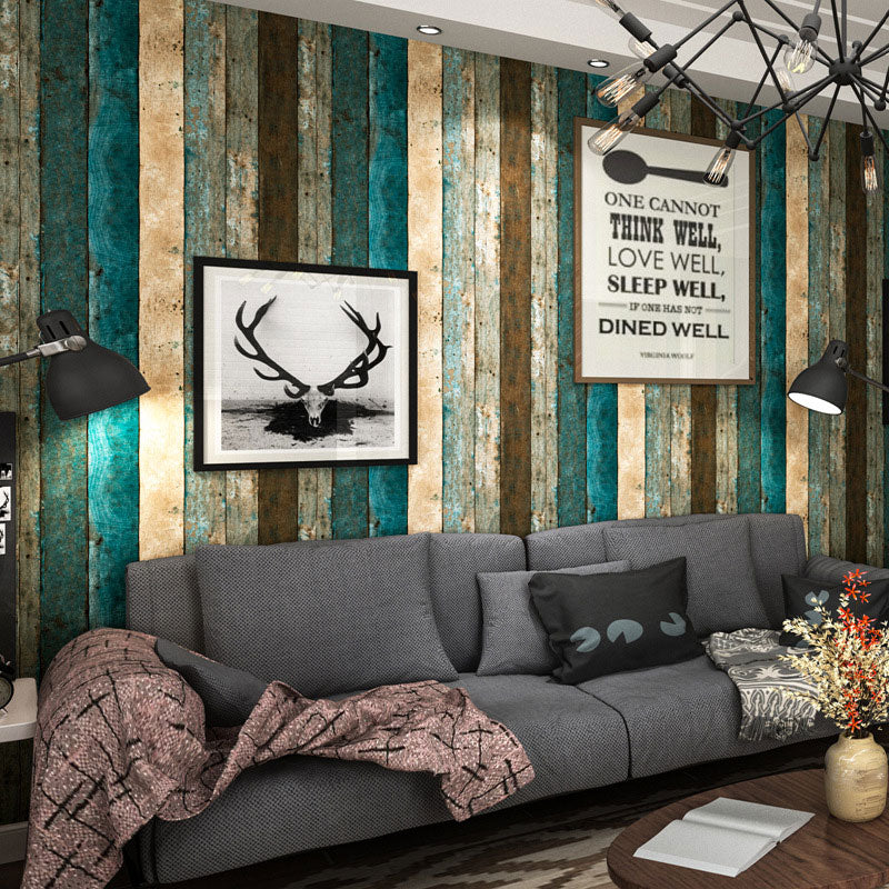 Rouleau de papier peint effet bois 990, couleur neutre, Art mural nostalgique, pour décoration de café