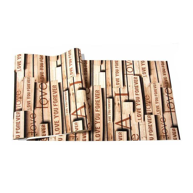 Vinyl-Tapetenrolle mit Retro-Buchstaben für Bardekoration, neutrale Farbe, 20,5" x 33'