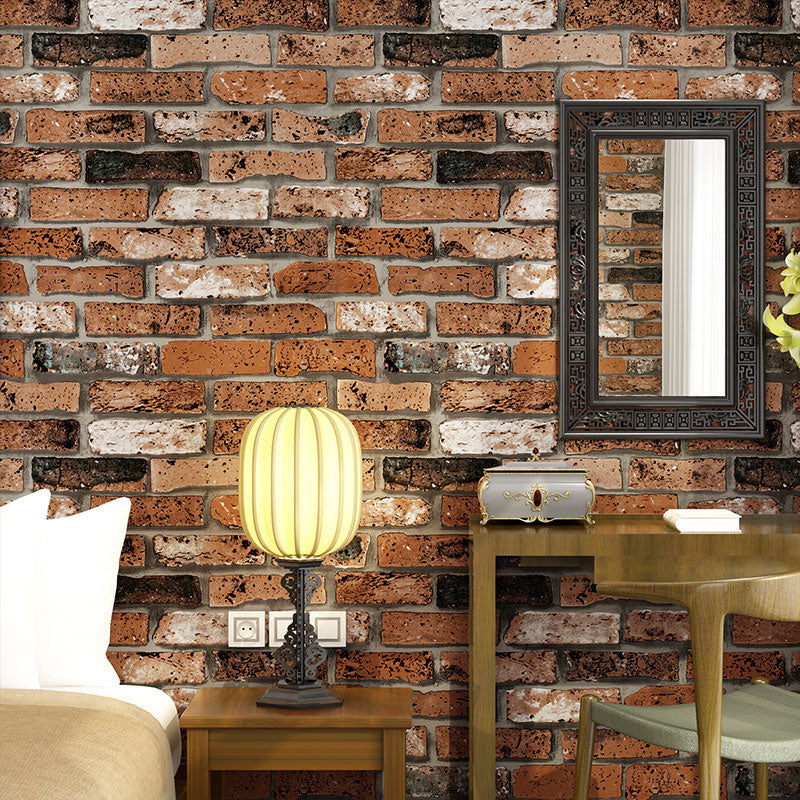 Waterproofing Brick Effect Wallpaper Non-Woven Material Original Wall Art for Accent Wall