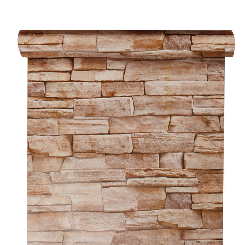 Yellow and Brown Loft Wallpaper 96.8 sq ft. Brick Look Wall Art for Home Decoration, Easy to Remove