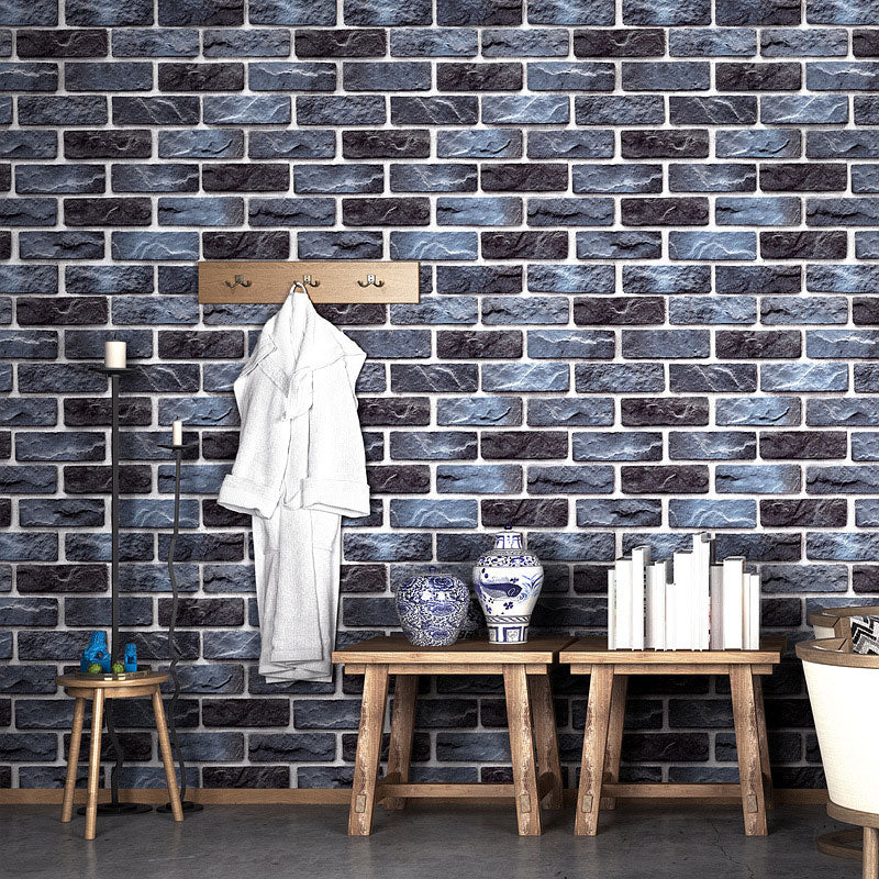 Metselwerkbehangrol in donkere kleur non-woven stoffen muurkunst voor huisdecoratie, 50 m².