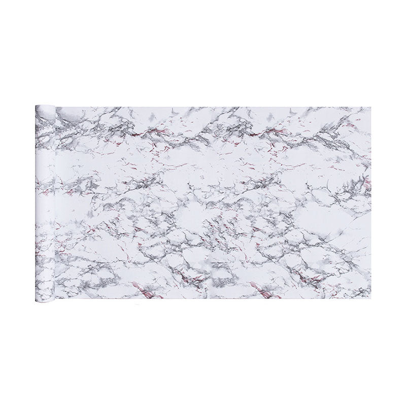 Water-Resistant Marble Effect Wallpaper Vinyl Minimalist Wall Covering for Bathroom Decor, Easy to Remove