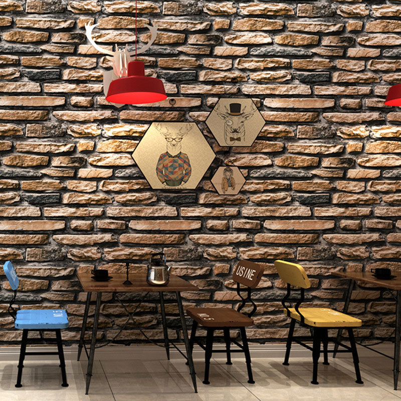 Stone Look Wallpaper Roll for Bar or Coffee Shop Non-Pasted Wall Art, 33'L x 20.5"W