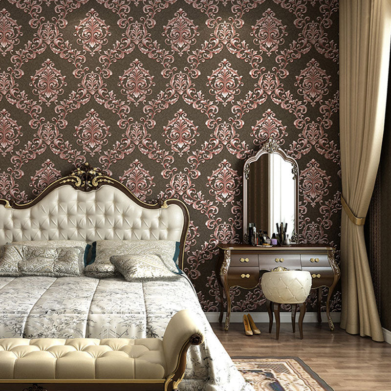 Damast Design behangrol in natuurlijke kleur, klassieke wandbekleding voor slaapkamerdecoratie
