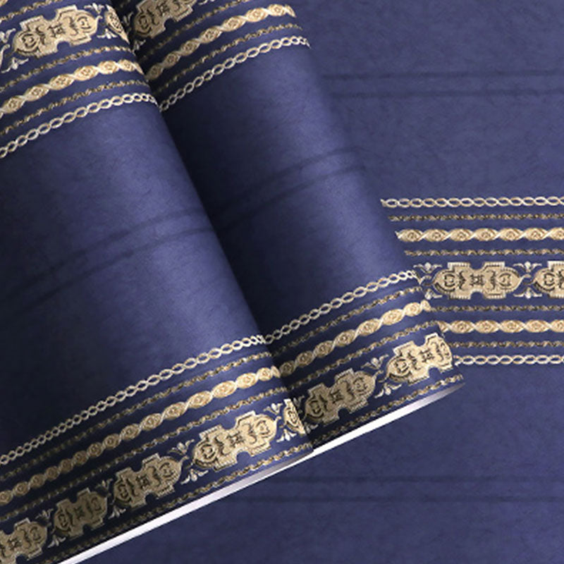 Stain-Resistant Stripe Wall Art Non-Woven Fabric Wallpaper Roll for Living Room, Non-Pasted