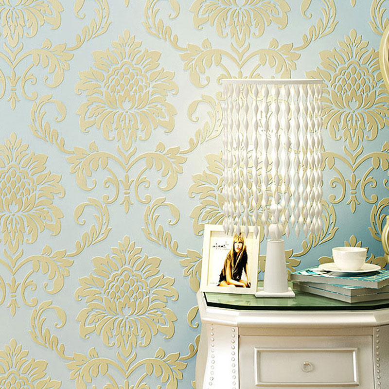 Neutral Color Classic Wall Art 20.5"W x 33'L Damasque Wallpaper for Accent Wall, Non-Pasted