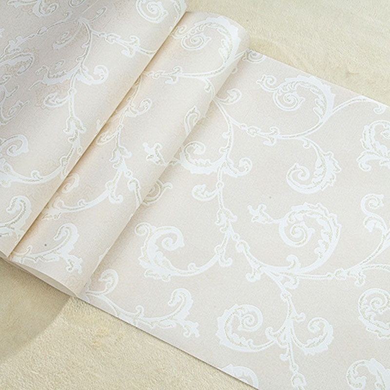 Soft Color Embossed Blossoms Wallpaper Water-Resistant Wall Decor for Bathroom, Non-Pasted