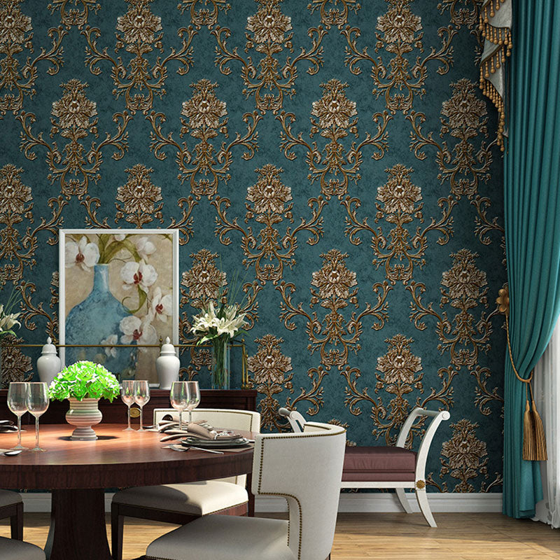 European Damask Design Wallpaper Roll in Pastel Color Living Room Wall Art, 33 ft. x 20.5 in