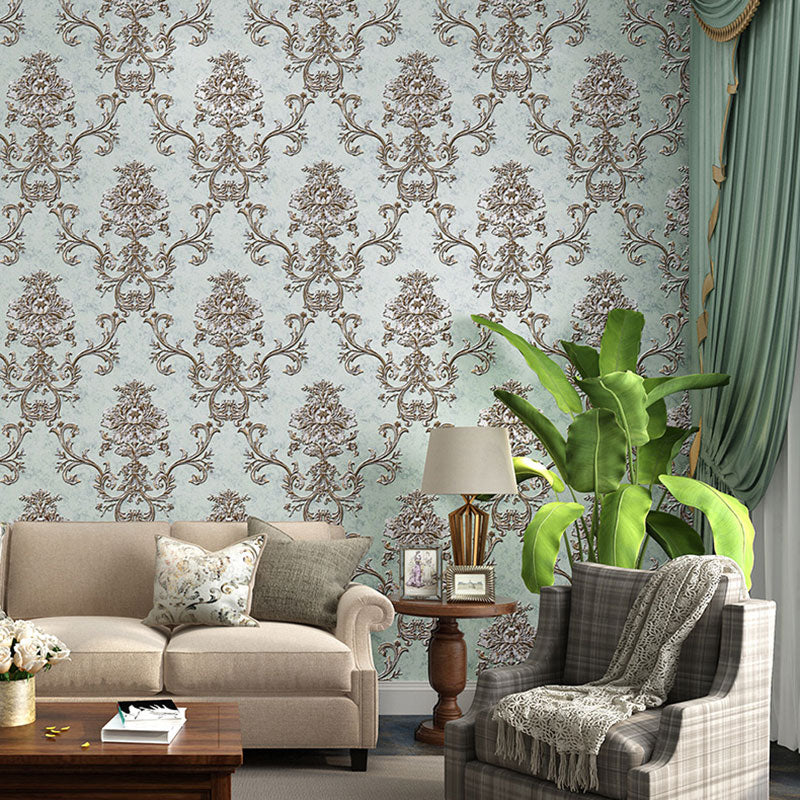 European Damask Design Wallpaper Roll in Pastel Color Living Room Wall Art, 33 ft. x 20.5 in