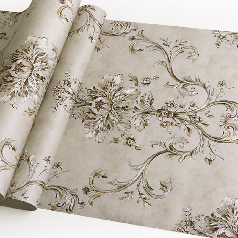 European Damask Design Wallpaper Roll in Pastel Color Living Room Wall Art, 33 ft. x 20.5 in