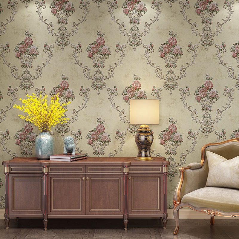 Blossoming Flowers Wall Art Non-Pasted Wallpaper Roll for Dining Room Decor, 20.5" by 33'