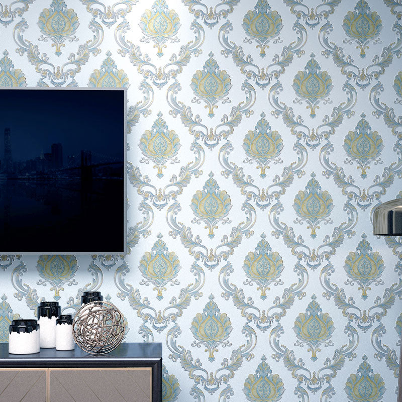 Illustration European Wall Art for Accent Wall with Blossoming Flower Design in Pastel Color