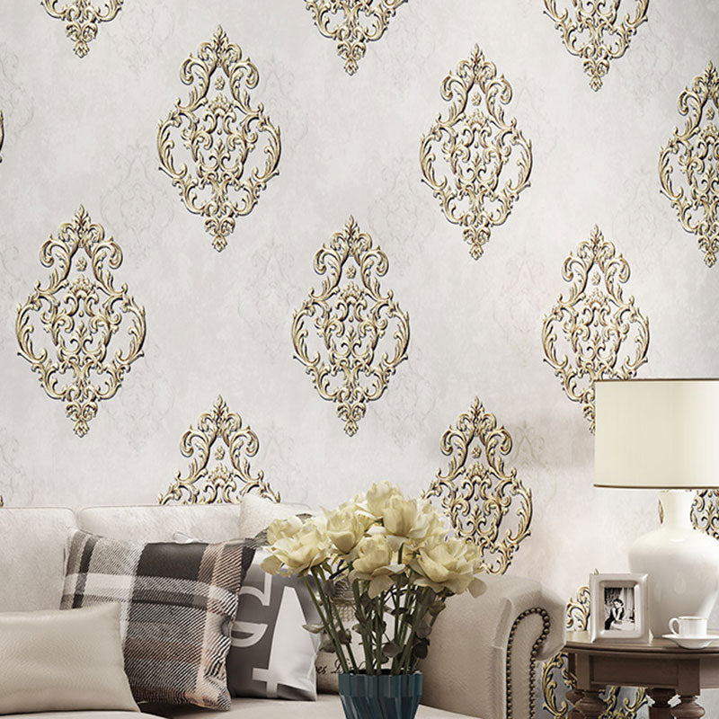 Stain-Resistant Wall Covering Non-Woven Material Classic Wallpaper Roll for Living Room