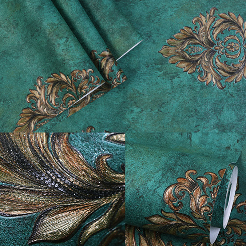 Vintage Wallpaper Roll in Natural Color Damask Design Wall Covering, 33 ft. x 20.5 in