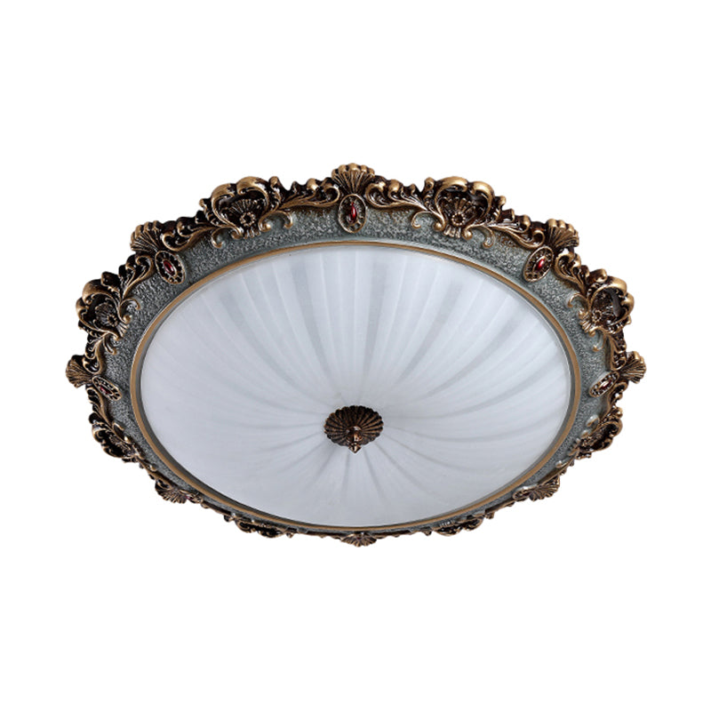 Brass Scalloped Rotondo Rotondo Flush Campagna Milk Glass Bedroom 12 "/16" /19.5 " Wide LED Flush Mount Fixture