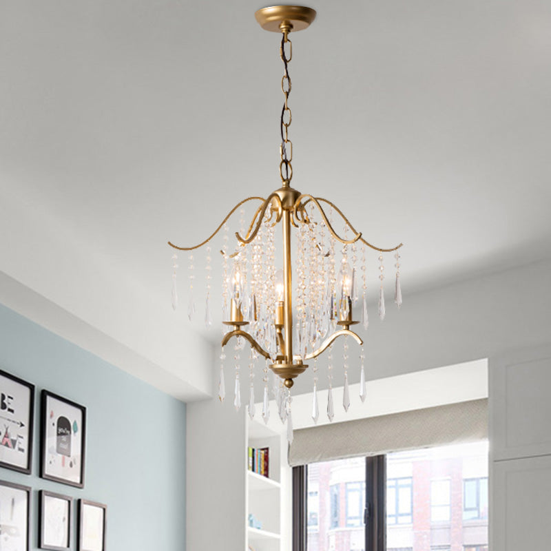 Candlestick Restaurant Affermazione del lampadario Modernismo sospeso Crystal Droplet 3/4 Light Aione d'oro