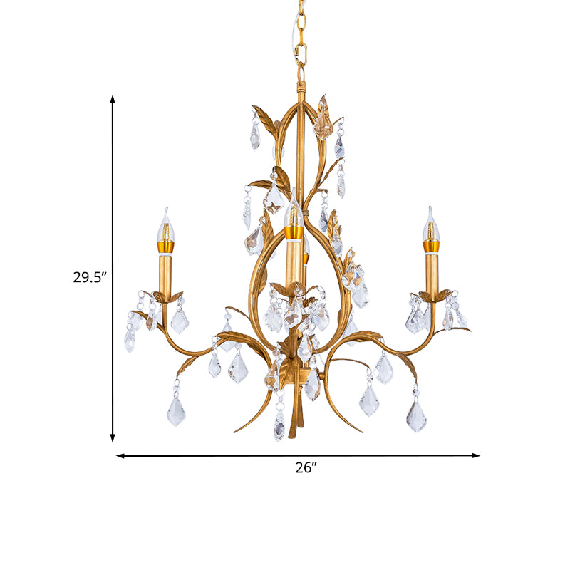 4 luci soffitto a sospensione Luce a candela contemporanea Crystal Drip Classic lampadario Apparecchiatura in oro in oro